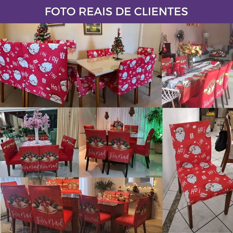 Capa de Cadeira de Natal  - Bom Noel