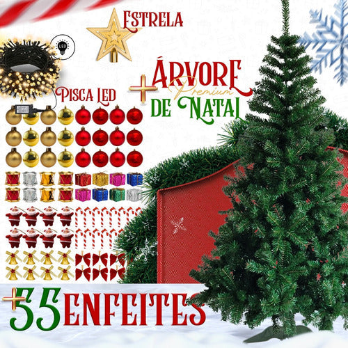 Árvore Natal Pinheiro 150cm Enfeitada Decorada Promoção Luxo
