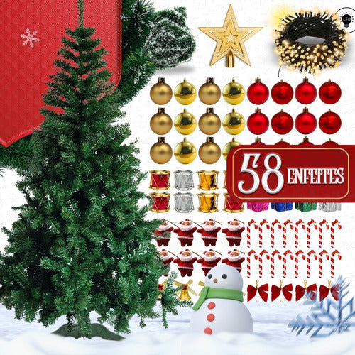 Árvore Natal Pinheiro 150cm Enfeitada Decorada Promoção Luxo