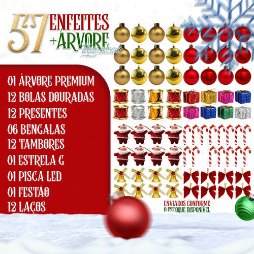 Árvore Natal Pinheiro 150cm Enfeitada Decorada Promoção Luxo