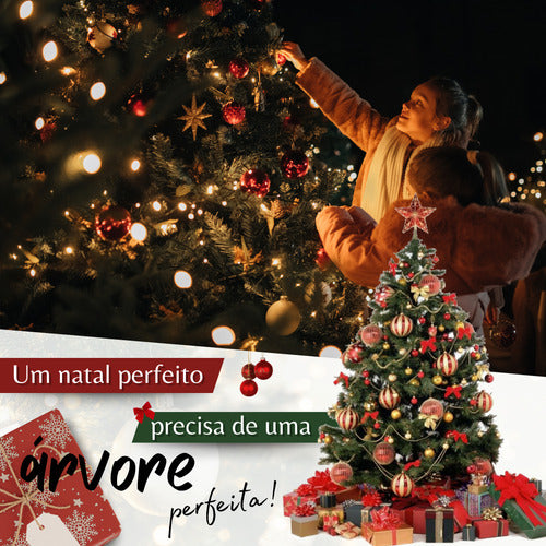 Árvore Natal Verde Decorada Completa 1,80m Luxo 600 Galhos