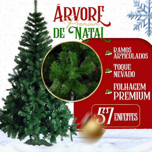 Árvore Natal Pinheiro 150cm Enfeitada Decorada Promoção Luxo