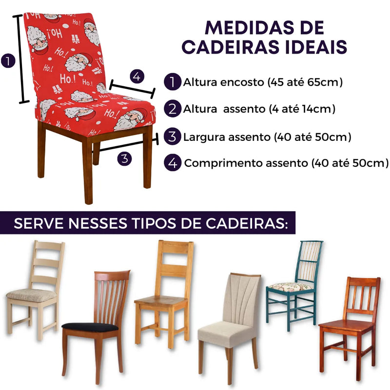 Capa de Cadeira de Natal  - Papai Noel Vermelho