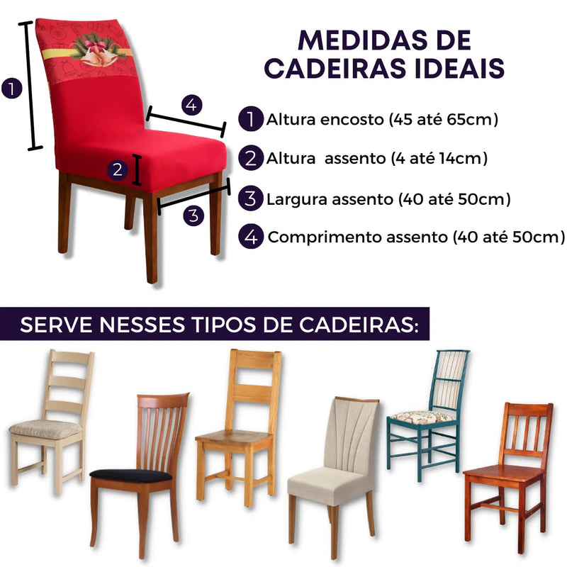 Capa de Cadeira de Natal  - Sinos