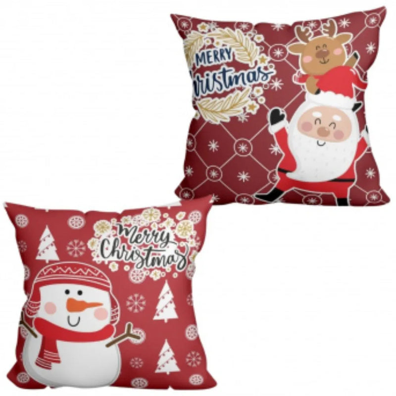 Kit 2 Capas de Almofadas Natal - Boneco de Neve