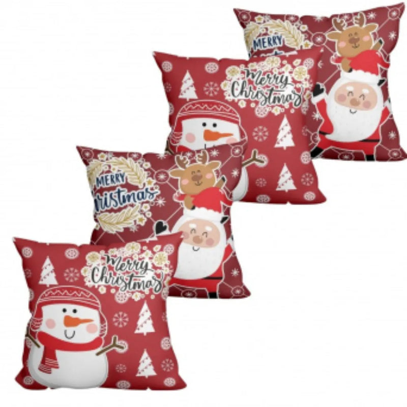 Kit 4 Capas de Almofadas Natal - Merry Christimas