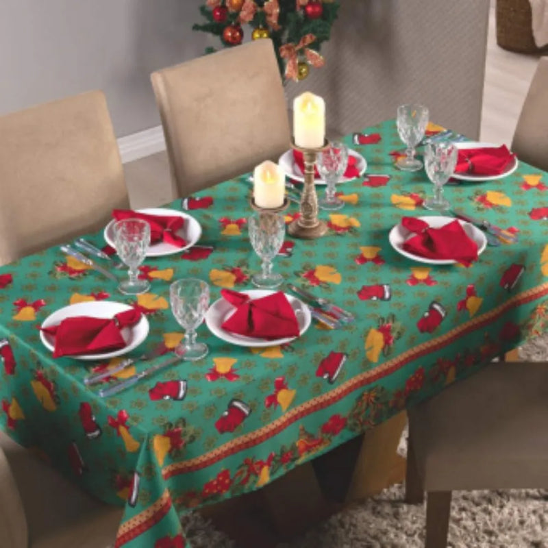 Toalha de Mesa Natalina - Verde Noel