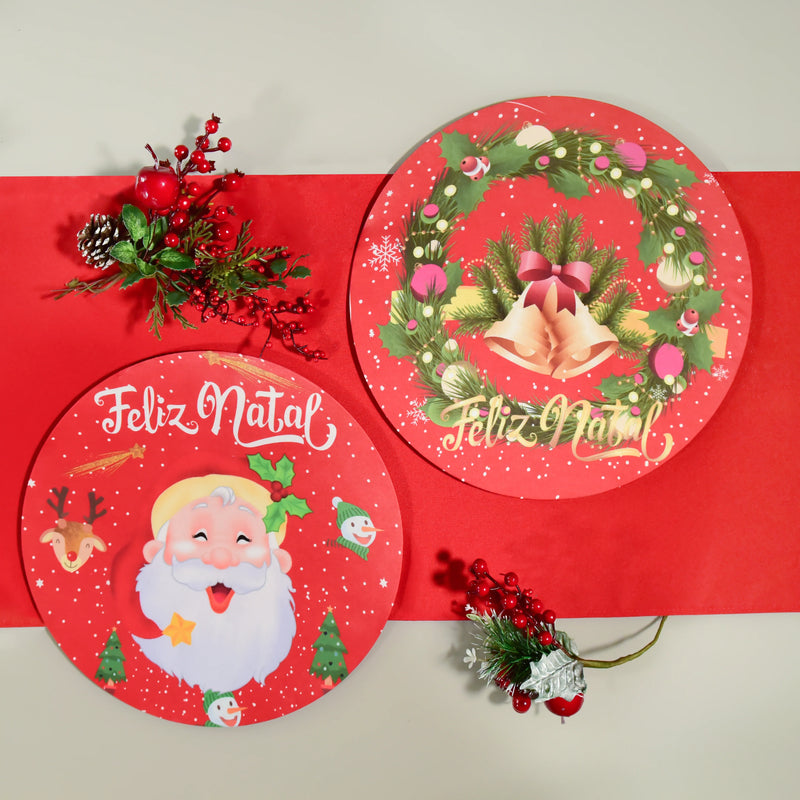 Sousplat de Natal - Kit 2 Noel Vermelho